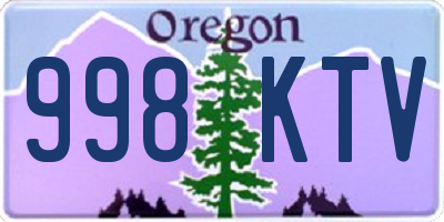 OR license plate 998KTV