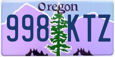 OR license plate 998KTZ
