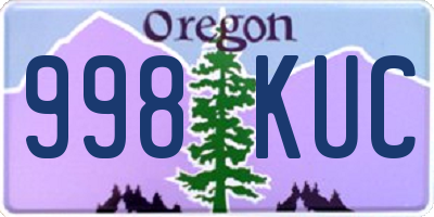 OR license plate 998KUC