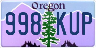 OR license plate 998KUP