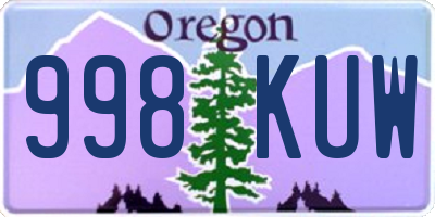 OR license plate 998KUW