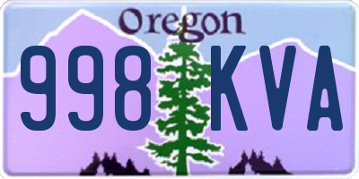 OR license plate 998KVA