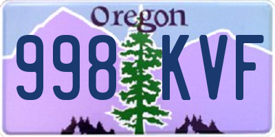 OR license plate 998KVF