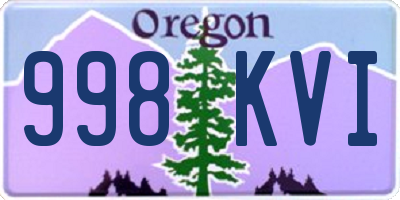 OR license plate 998KVI