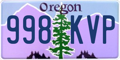 OR license plate 998KVP