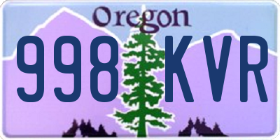 OR license plate 998KVR