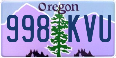 OR license plate 998KVU