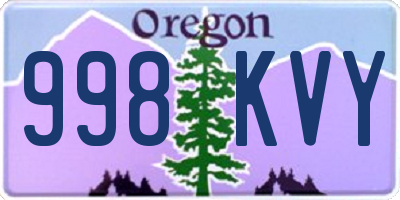 OR license plate 998KVY