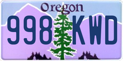 OR license plate 998KWD