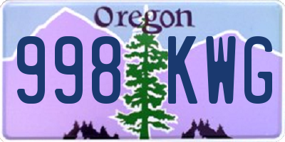 OR license plate 998KWG