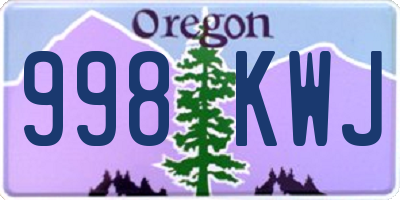 OR license plate 998KWJ
