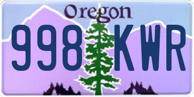 OR license plate 998KWR