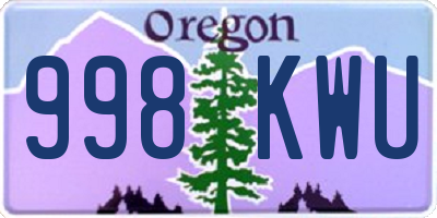 OR license plate 998KWU