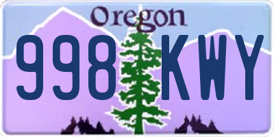 OR license plate 998KWY