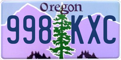 OR license plate 998KXC