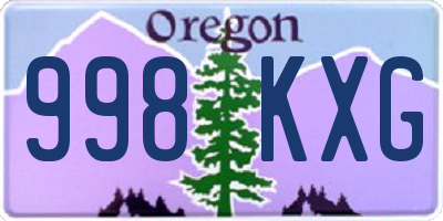 OR license plate 998KXG