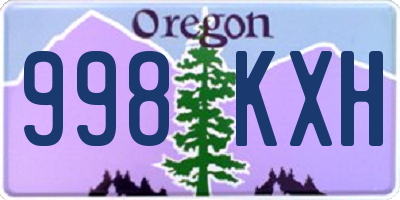 OR license plate 998KXH