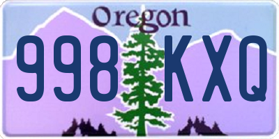 OR license plate 998KXQ