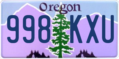 OR license plate 998KXU