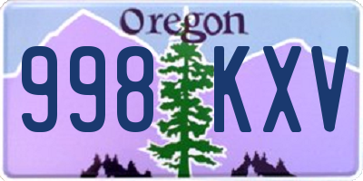 OR license plate 998KXV
