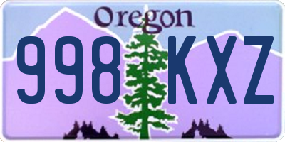 OR license plate 998KXZ