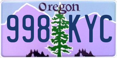 OR license plate 998KYC