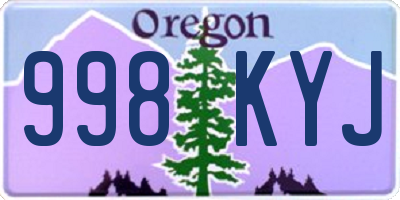 OR license plate 998KYJ
