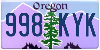 OR license plate 998KYK