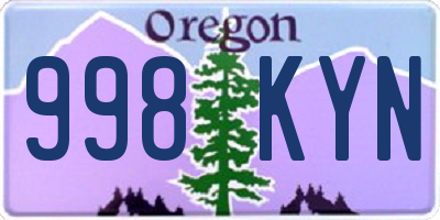 OR license plate 998KYN