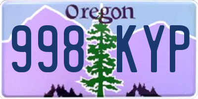 OR license plate 998KYP