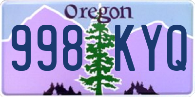 OR license plate 998KYQ