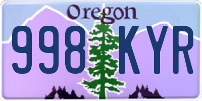 OR license plate 998KYR