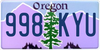 OR license plate 998KYU