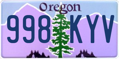OR license plate 998KYV