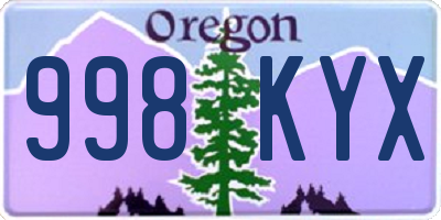 OR license plate 998KYX