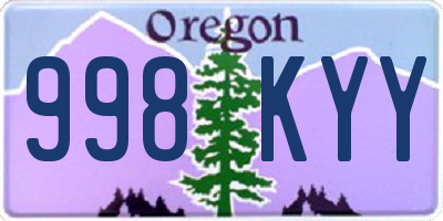 OR license plate 998KYY