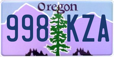OR license plate 998KZA
