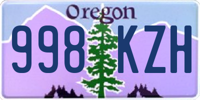 OR license plate 998KZH