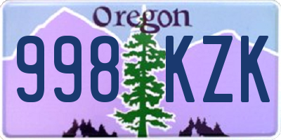 OR license plate 998KZK