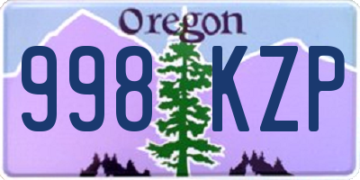 OR license plate 998KZP