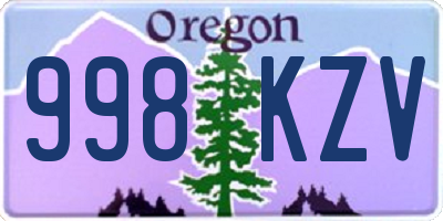 OR license plate 998KZV