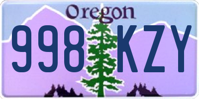 OR license plate 998KZY