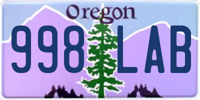OR license plate 998LAB