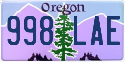 OR license plate 998LAE