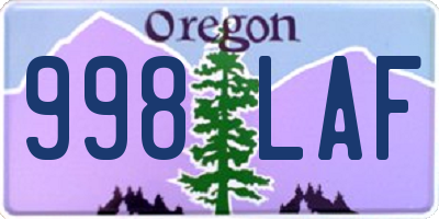 OR license plate 998LAF
