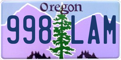 OR license plate 998LAM