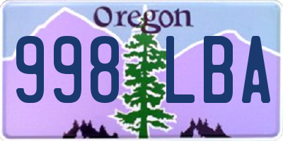 OR license plate 998LBA