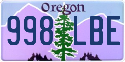 OR license plate 998LBE