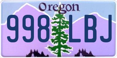 OR license plate 998LBJ