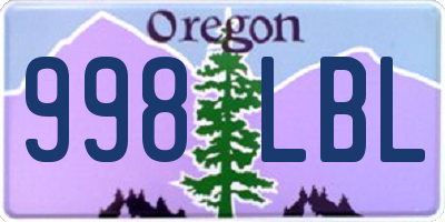 OR license plate 998LBL
